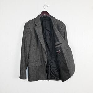 Agnes b. Homme Men's Grey Birdseye Wool Blazer Jacket 2 button size 52UK 42US